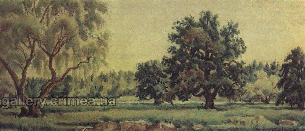 Пейзаж с дубами и ветлами. Богаевский Константин Федорович