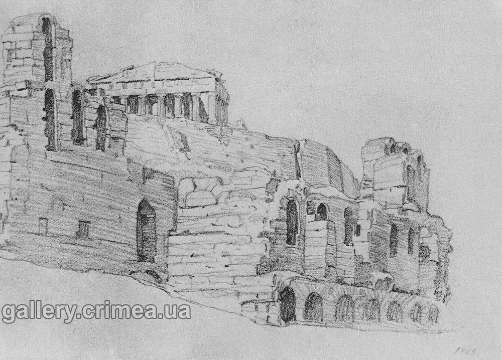 Развалины древнего храма.  Богаевский Константин Федорович