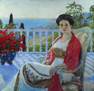 Дама на балконе. Кореиз. Портрет И.А.Юсуповой.